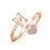 925 Sterling Silver Heart Initial Ring Rose Gold Plated 1