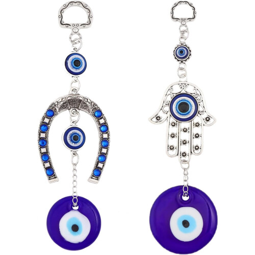 Ciondolo Occhio di Allah e Mano di Hamsa Blu 1 Pezzo