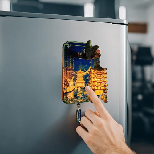 Magnetic Refrigerator Decal with LED Lights 12 in 1