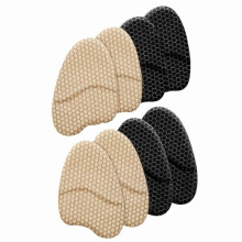Halkfria halva inlägg med honungskakadesign, 4 par, beige, svart