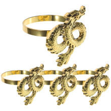 Porte-serviettes Supvox dragon doré en alliage de zinc (4 pièces)