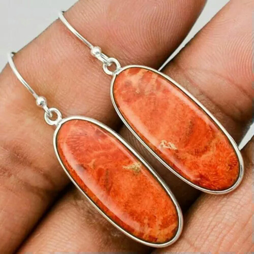 Boho Drop Earrings Women 925 Silver Tourmaline Pair