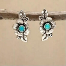Boho Drop Earrings Women 925 Silver Tourmaline A Pair