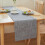 Linen bordløper flat vinkel 30x21 cm mørkegrå 1