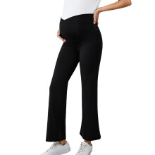 Women's Maternity Flare Leggings Stretchy Black XL