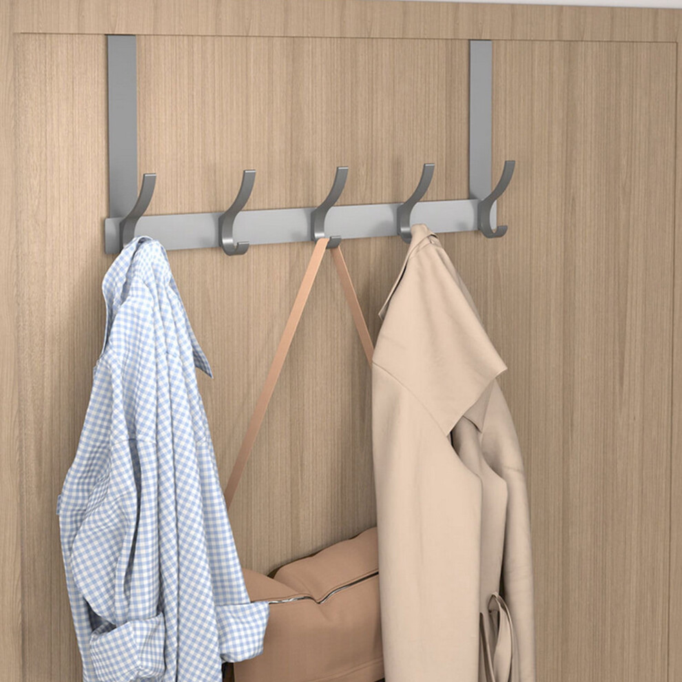 Over-The-Door Hook Rack Heavy Duty 5 Hooks 919886537671