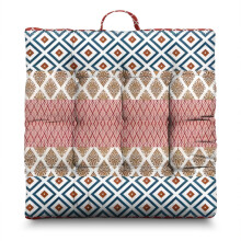 Almofada de chão boho em veludo, quadrada de 56 cm (22 polegadas).