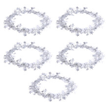 Star Tree Decorations Rattan Silver 5 Pieces