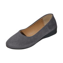 Damen-Slipper aus Wildleder mit runder Zehenpartie, Größe 4,5