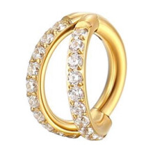 Titanium neusring met micro-kubieke zirkonia (1 stuk)
