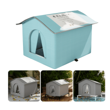 Cat Tent Shelter Weatherproof Insulated Blue M