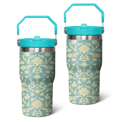 Paisley-muki kannella ja pillillä, 20 oz