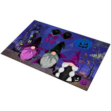 Felpudo de Halloween con diseño de calabaza y araña, 23,4 x 15,6 pulgadas.