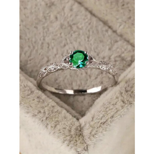 Zircon Dekor Metal Ring til Kvinder Minimalistisk Romantisk