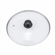 Capac rotund pentru tigaie din sticlă, călit, cu margine din oțel inoxidabil