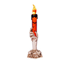 Bougies coniques sans flamme d'Halloween avec supports en forme de main fantôme