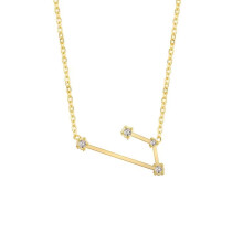 Damen-Halskette mit Anhänger in Form des Sternzeichens Widder aus Edelstahl, Gold