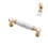 Ceramic Cabinet Handles White Gold 2-Pack 96mm Hole Center 1