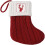 Meia de Natal com iniciais em tricô vermelho e branco de 18 cm (7 polegadas). 1
