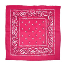 Quadratischer Polyester-Schal mit Paisley-Muster, rosarot, 56 x 56 cm