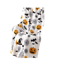 Halloweenský dýňový polštář z bavlny a plyše, fleecový polštář 16x16