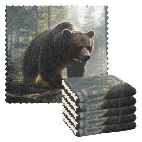 Tacar de 6 Tuáillí Cistine Dearaidh Foraoise Bear