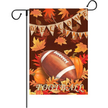 Tuinvlag met herfstvoetbalmotief, 12x18 inch, dubbelzijdig, voor buiten