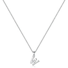 Sterling Silver Initial Pendant Necklace A-Z on Figaro Chain