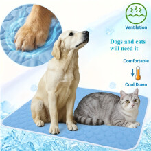 (XXL(145*105CM)) Cama para perros con almohadilla de hielo refrescante de verano para mascotas, estera refrescante de malla