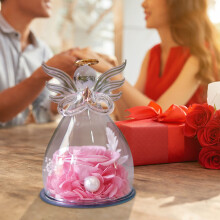 Caixa de flores preservadas com rosas eternas, feita à mão. Presente perfeito.