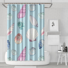 Douchegordijn met vintage schelpenpatroon, 72x72 cm, waterdicht