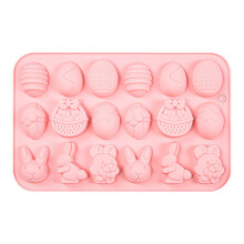 Moule à pâtisserie en silicone en forme de lapin, 18 cavités