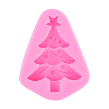 Moule en silicone sapin de Noël et houx pour fondant