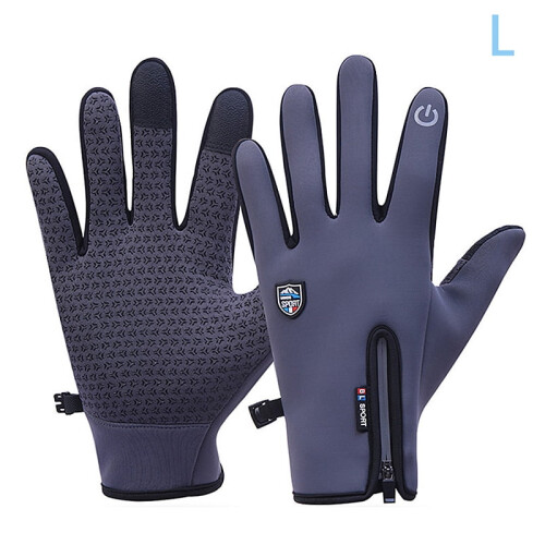 Touch Screen Zipper Winter Gloves Windproof Full Finger