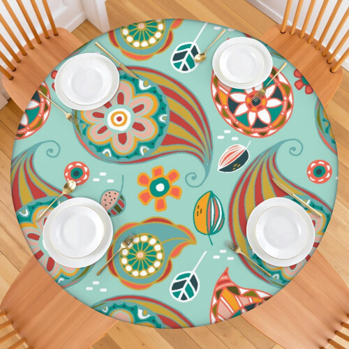 Round Tablecloth Waterproof Oxford Fabric44Inch 1