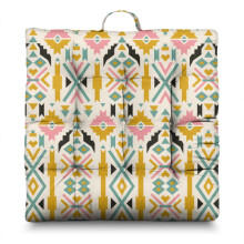 Samtiges Boho-Meditationskissen, quadratisch, 56 cm