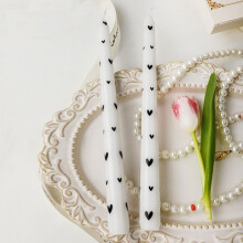 Velas románticas para el Día de San Valentín - Paquete de 2 velas impresas largas