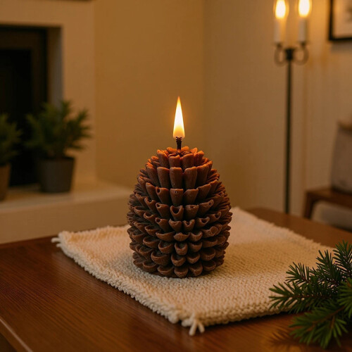 Bougie décorative de Noël en pomme de pin pour usage intérieur