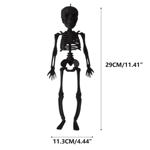 Esqueleto decorativo de Halloween, mini esqueleto articulado, 29 cm (11,4 polegadas) 1