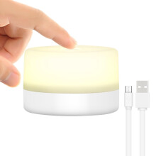 Lámpara de mesita de noche LED regulable con control táctil y alimentación USB
