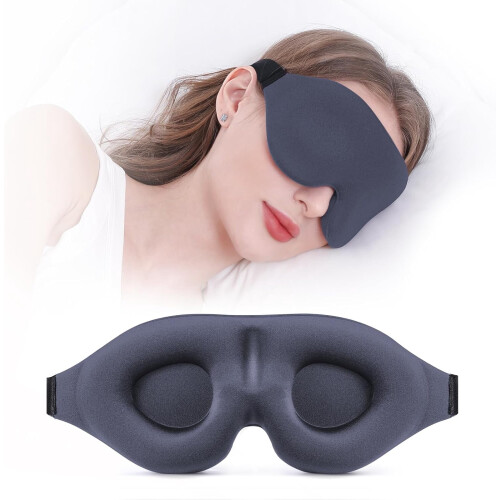 3D-søvnmaske for sidesovere, lysblokkerende, myk
