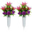 Ensemble de fleurs commémoratives avec vase – Lys rouge et 1