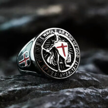 Whole Armor of God Ring Stainless Steel Sword Shield
