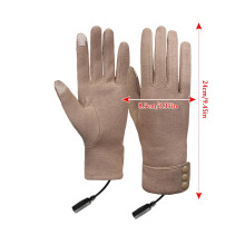 Guantes calefactables color caqui recargables por USB para hombres y mujeres.