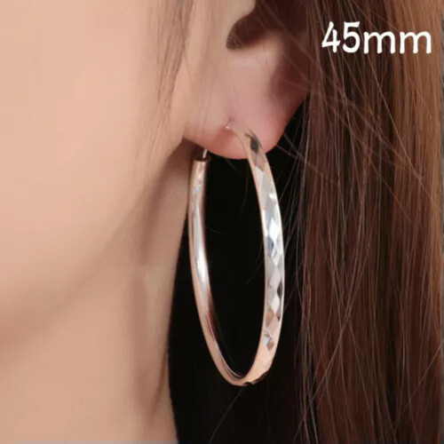 Örhängen i sterlingsilver med rombform, 45 mm