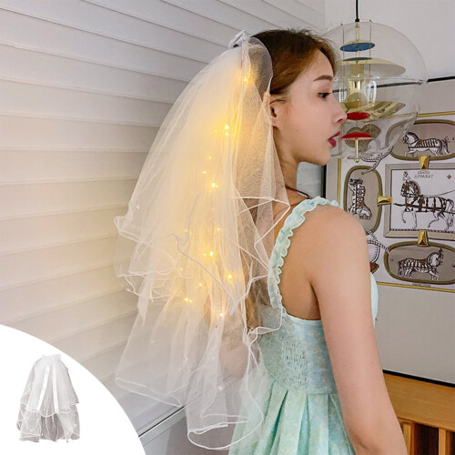 Νυφικό headpiece LED με κλιπ μαλλιών, ρυθμιζόμενο σε δύο επίπεδα