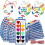 Set di acquerelli a forma di cuore, 8 colori con pennello e 5