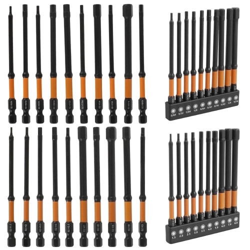 Σετ εξαγωνικών μύτων S2Alloy Steel20PCS Μετρικές μαγνητικές μύτες SAE