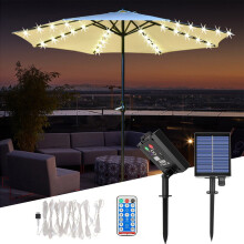Solar parasolverlichting met LED-technologie, 8 standen, draadloos