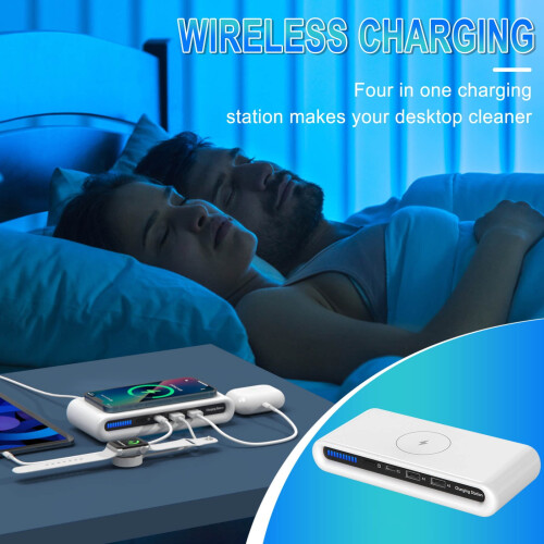 Trådløs oplader QC3.0 Hurtigopladning 4-i-1 til iPhone